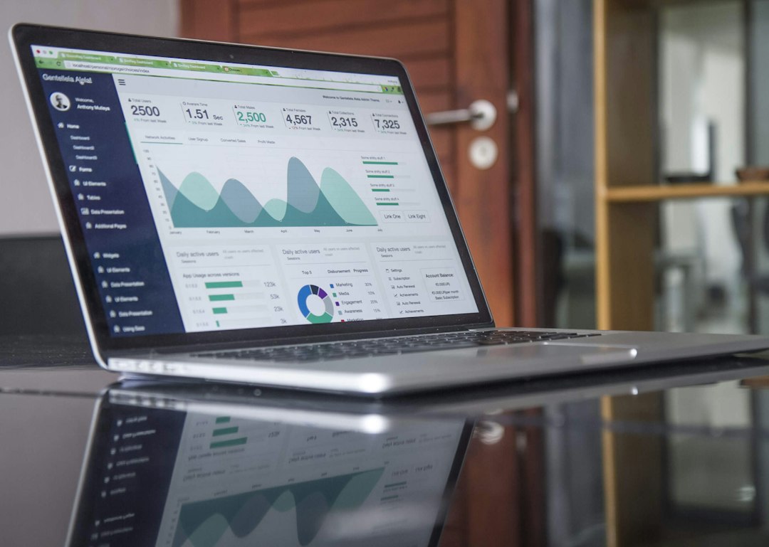 Laptop mit Analytics-Dashboard